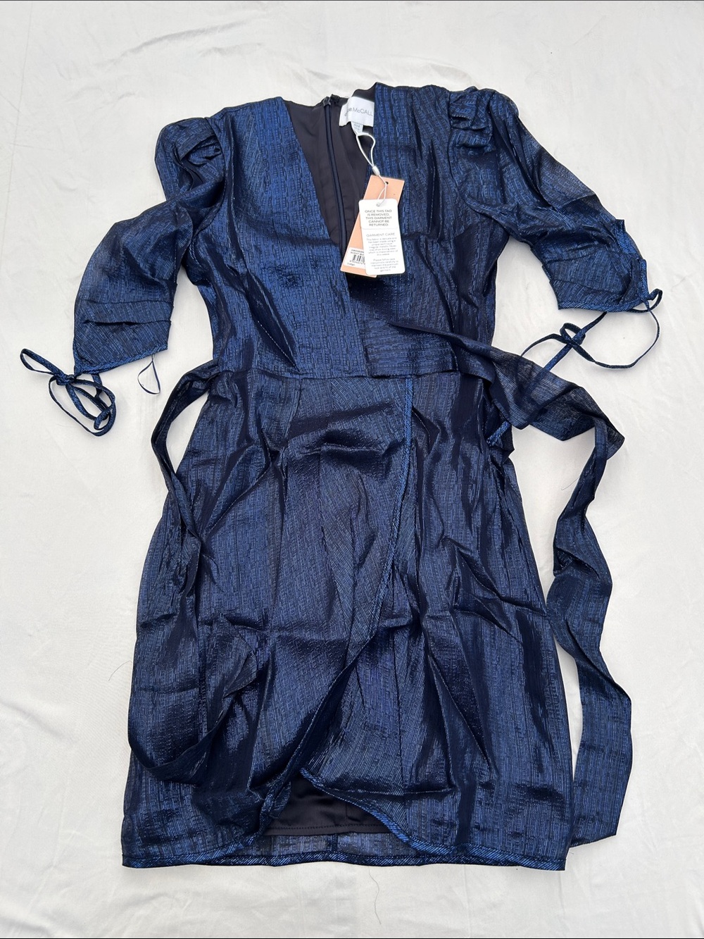Alice McCall Navy Blue Shimmer Wrap Dress